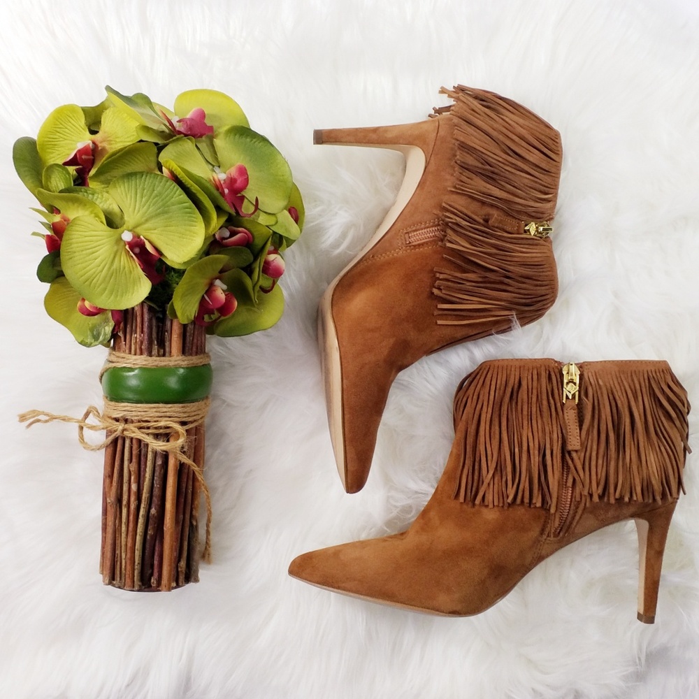 Sam Edelman Kandice Fringed Soft Saddle Boots 8.5